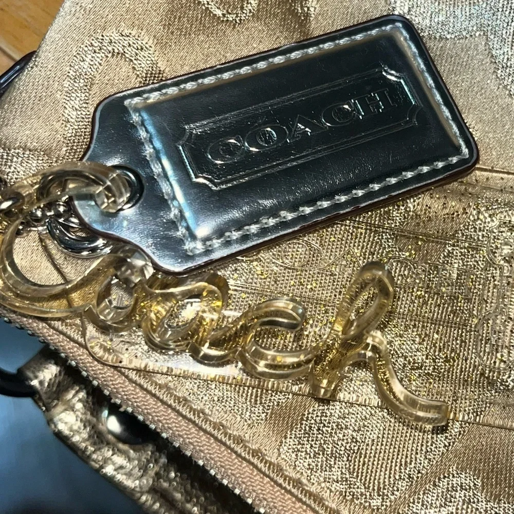 COACH POPPY STORYPATCH POP SWING BAG/ SHOULDER BAG GOLD #15304